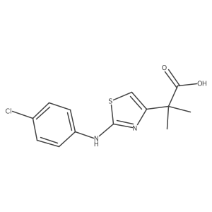2-[2-(4-Chloro-phenylamino)-thiazol-4-yl]-2-methyl-propionic acid结构式