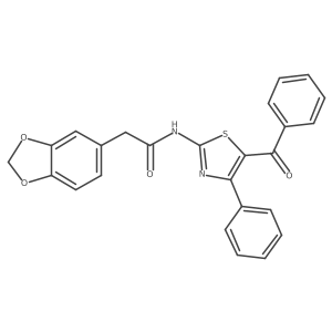 2-(benzo[d][1,3]dioxol-5-yl)-N-(5-benzoyl-4-phenylthiazol-2-yl)acetamide Structure