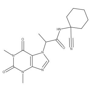 N-(1-cyanocyclohexyl)-2-(1,3-dimethyl-2,6-dioxo-2,3,6,7-tetrahydro-1H-purin-7-yl)propanamide Structure