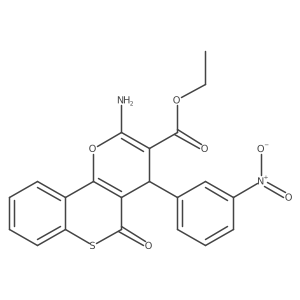 ethyl 2-amino-4-(3-nitrophenyl)-5-oxo-4H,5H-thiochromeno[4,3-b]pyran-3-carboxylate Structure
