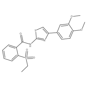 N-(4-(3,4-dimethoxyphenyl)thiazol-2-yl)-2-(ethylsulfonyl)benzamide结构式