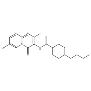 4-butyl-N-(7-chloro-2-methyl-4-oxo-4H-pyrido[1,2-a]pyrimidin-3-yl)cyclohexanecarboxamide结构式
