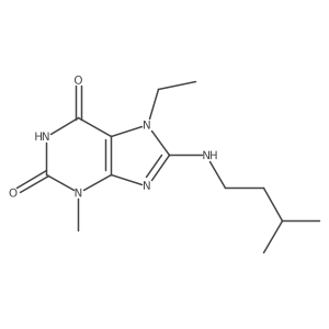 7-ethyl-8-(isopentylamino)-3-methyl-1H-purine-2,6(3H,7H)-dione Structure