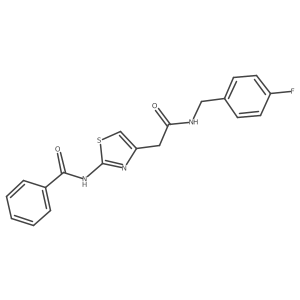 N-(4-(2-((4-fluorobenzyl)amino)-2-oxoethyl)thiazol-2-yl)benzamide结构式