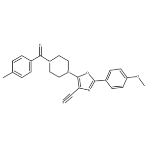 2-(4-Methoxyphenyl)-5-[4-(4-methylbenzoyl)piperazin-1-yl]-1,3-oxazole-4-carbonitrile结构式