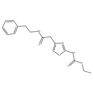 Ethyl (4-(2-oxo-2-(phenethylamino)ethyl)thiazol-2-yl)carbamate结构式