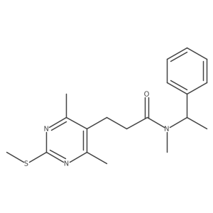 3-[4,6-dimethyl-2-(methylsulfanyl)pyrimidin-5-yl]-N-methyl-N-(1-phenylethyl)propanamide结构式
