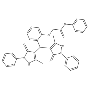 2-[2-[(2,5-Dihydro-3-methyl-5-oxo-1-phenyl-1H-pyrazol-4-yl)(5-hydroxy-3-methyl-1-phenyl-1H-pyrazol-4-yl)methyl]phenoxy]-N-phenylacetamide Structure