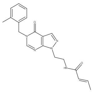 (Z)-N-(2-(5-(2-methylbenzyl)-4-oxo-4,5-dihydro-1H-pyrazolo[3,4-d]pyrimidin-1-yl)ethyl)but-2-enamide结构式