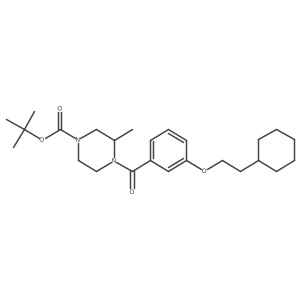 Tert-butyl 4-[3-(2-cyclohexylethoxy)benzoyl]-3-methylpiperazine-1-carboxylate Structure