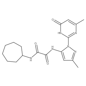 N1-cycloheptyl-N2-(3-methyl-1-(4-methyl-6-oxo-1,6-dihydropyrimidin-2-yl)-1H-pyrazol-5-yl)oxalamide Structure