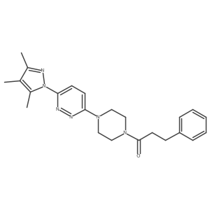 3-phenyl-1-{4-[6-(3,4,5-trimethyl-1H-pyrazol-1-yl)pyridazin-3-yl]piperazin-1-yl}propan-1-one结构式
