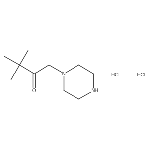 3,3-Dimethyl-1-(piperazin-1-yl)butan-2-one dihydrochloride Structure