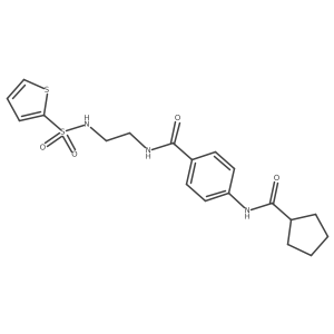 4-(cyclopentanecarboxamido)-N-(2-(thiophene-2-sulfonamido)ethyl)benzamide Structure
