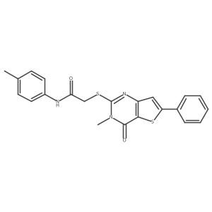 2-((3-methyl-4-oxo-6-phenyl-3,4-dihydrothieno[3,2-d]pyrimidin-2-yl)thio)-N-(p-tolyl)acetamide Structure