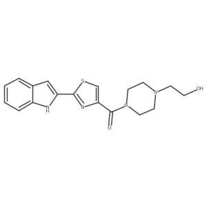 (2-(1H-indol-2-yl)thiazol-4-yl)(4-(2-hydroxyethyl)piperazin-1-yl)methanone Structure