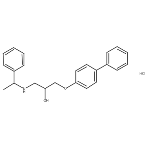 1-([1,1'-Biphenyl]-4-yloxy)-3-((1-phenylethyl)amino)propan-2-ol hydrochloride结构式