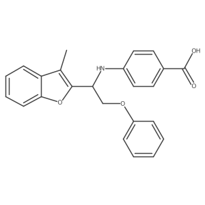 4-{[1-(3-Methyl-1-benzofuran-2-yl)-2-phenoxyethyl]amino}benzoic acid Structure