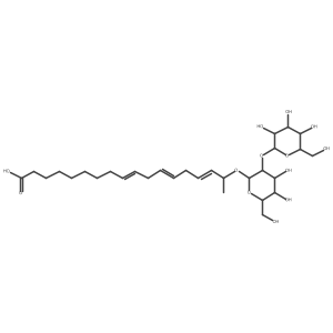 (17S)-17-[(2-O-I(2)-D-Glucopyranosyl-I(2)-D-glucopyranosyl)oxy]-9,12,15-octadecatrienoic acid Structure
