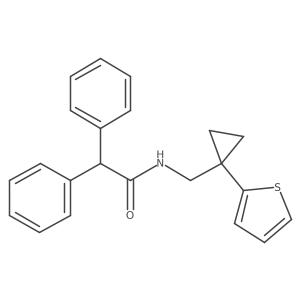 2,2-diphenyl-N-((1-(thiophen-2-yl)cyclopropyl)methyl)acetamide结构式
