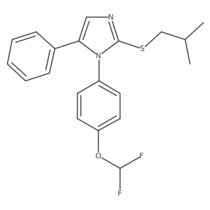 1-(4-(difluoromethoxy)phenyl)-2-(isobutylthio)-5-phenyl-1H-imidazole结构式