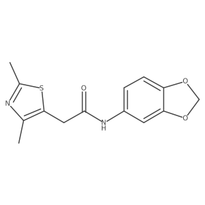 N-(benzo[d][1,3]dioxol-5-yl)-2-(2,4-dimethylthiazol-5-yl)acetamide结构式