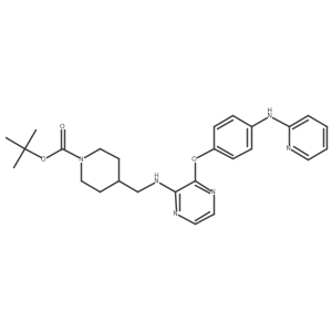 Tert-butyl 4-(((3-(4-(pyridin-2-ylamino)phenoxy)pyrazin-2-yl)amino)methyl)piperidine-1-carboxylate Structure