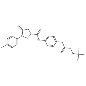 1-(4-fluorophenyl)-5-oxo-N-(4-(2-oxo-2-((2,2,2-trifluoroethyl)amino)ethyl)phenyl)pyrrolidine-3-carboxamide结构式