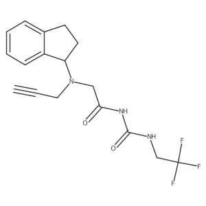 1-{2-[(2,3-dihydro-1H-inden-1-yl)(prop-2-yn-1-yl)amino]acetyl}-3-(2,2,2-trifluoroethyl)urea结构式
