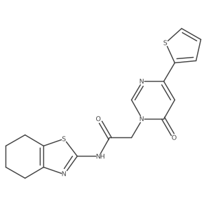 2-(6-oxo-4-(thiophen-2-yl)pyrimidin-1(6H)-yl)-N-(4,5,6,7-tetrahydrobenzo[d]thiazol-2-yl)acetamide Structure