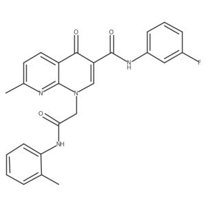 N-(3-fluorophenyl)-7-methyl-4-oxo-1-(2-oxo-2-(o-tolylamino)ethyl)-1,4-dihydro-1,8-naphthyridine-3-carboxamide结构式