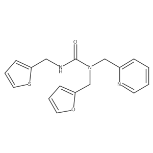 1-(Furan-2-ylmethyl)-1-(pyridin-2-ylmethyl)-3-(thiophen-2-ylmethyl)urea结构式
