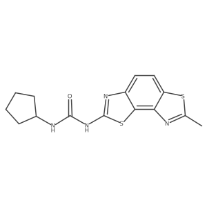 1-Cyclopentyl-3-(7-methylbenzo[1,2-d:3,4-d']bis(thiazole)-2-yl)urea结构式