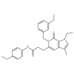 2-({1-ethyl-6-[(3-methoxyphenyl)methyl]-3-methyl-7-oxo-1H,6H,7H-pyrazolo[4,3-d]pyrimidin-5-yl}sulfanyl)-N-(4-methoxyphenyl)acetamide结构式