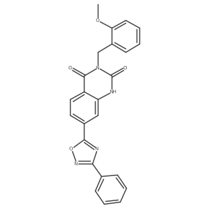 3-(2-methoxybenzyl)-7-(3-phenyl-1,2,4-oxadiazol-5-yl)quinazoline-2,4(1H,3H)-dione结构式