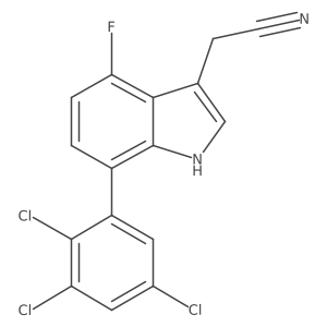 4-Fluoro-7-(2,3,5-trichlorophenyl)indole-3-acetonitrile结构式