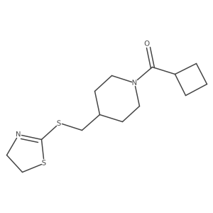 Cyclobutyl(4-(((4,5-dihydrothiazol-2-yl)thio)methyl)piperidin-1-yl)methanone Structure
