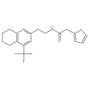 2-(thiophen-2-yl)-N-{2-[4-(trifluoromethyl)-5,6,7,8-tetrahydroquinazolin-2-yl]ethyl}acetamide结构式