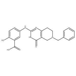 5-({6-benzyl-4-oxo-3H,4H,5H,6H,7H,8H-pyrido[4,3-d]pyrimidin-2-yl}amino)-2-hydroxybenzoic acid Structure