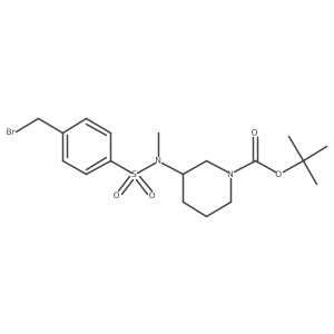 tert-Butyl 3-(4-(bromomethyl)-N-methylphenylsulfonamido)piperidine-1-carboxylate结构式