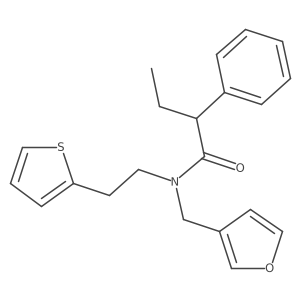 N-(furan-3-ylmethyl)-2-phenyl-N-(2-(thiophen-2-yl)ethyl)butanamide结构式