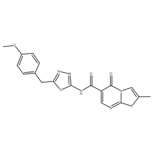 N-[5-(4-methoxybenzyl)-1,3,4-thiadiazol-2-yl]-2-methyl-5-oxo-5H-[1,3]thiazolo[3,2-a]pyrimidine-6-carboxamide结构式