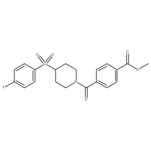 Methyl 4-(4-((4-fluorophenyl)sulfonyl)piperidine-1-carbonyl)benzoate Structure