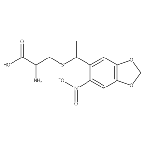 (2R)-2-Amino-3-((1-(6-nitrobenzo[d][1,3]dioxol-5-yl)ethyl)thio)propanoic acid结构式