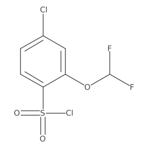 4-Chloro-2-(difluoromethoxy)benzene-1-sulfonyl chloride结构式