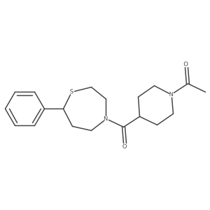 1-(4-(7-Phenyl-1,4-thiazepane-4-carbonyl)piperidin-1-yl)ethanone结构式