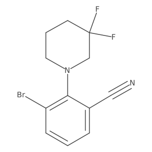 3-Bromo-2-(3,3-difluoropiperidin-1-yl)benzonitrile结构式