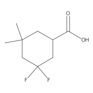3,3-Difluoro-5,5-dimethylcyclohexane-1-carboxylic acid结构式