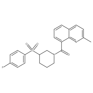 (3-((4-Fluorophenyl)sulfonyl)piperidin-1-yl)(2-methylquinolin-8-yl)methanone结构式