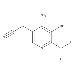 2-(4-Amino-5-bromo-6-(difluoromethyl)pyridin-3-yl)acetonitrile结构式